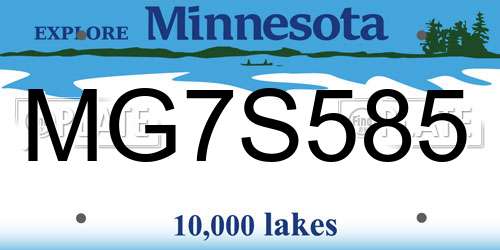 MG7S585 Minnesota License Plate
