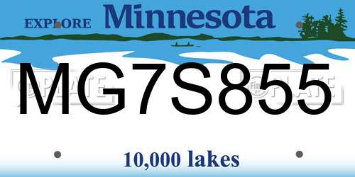 MG7S855 Minnesota License Plate