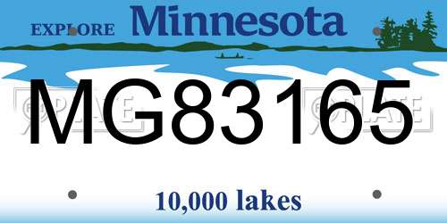 MG83165 Minnesota License Plate