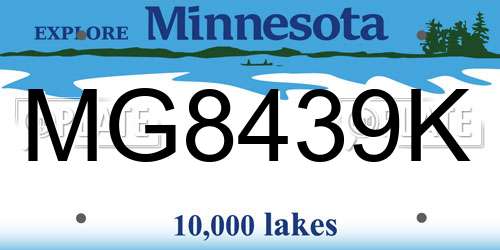 MG8439K Minnesota License Plate