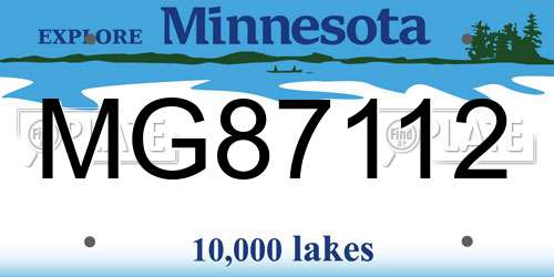 MG87112 Minnesota License Plate