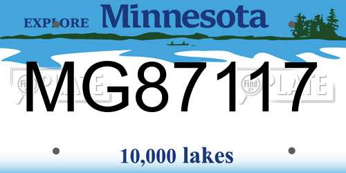 MG87117 Minnesota License Plate