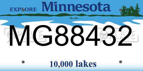 MG88432 Minnesota License Plate