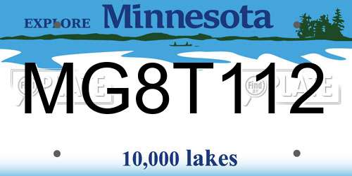 MG8T112 Minnesota License Plate