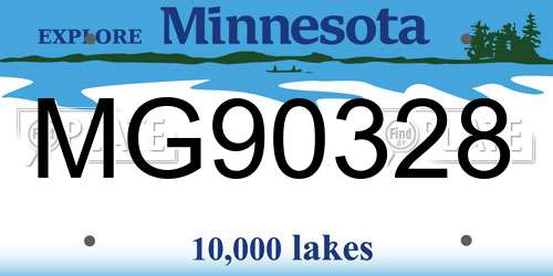 MG90328 Minnesota License Plate