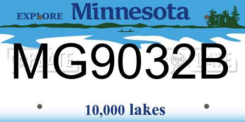 MG9032B Minnesota License Plate