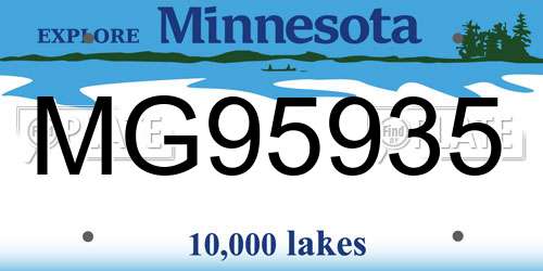 MG95935 Minnesota License Plate