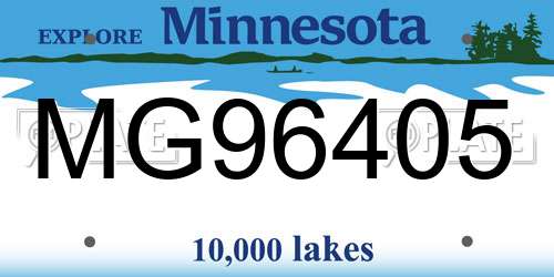MG96405 Minnesota License Plate