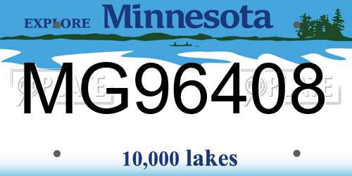 MG96408 Minnesota License Plate