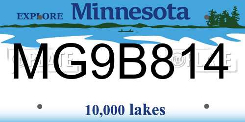 MG9B814 Minnesota License Plate
