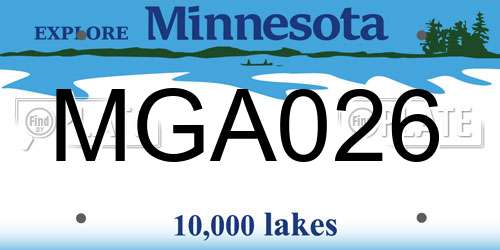 MGA026 Minnesota License Plate