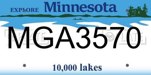 MGA3570 Minnesota License Plate
