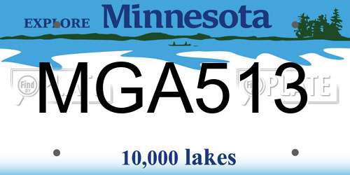 MGA513 Minnesota License Plate