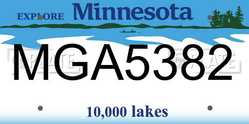 MGA5382 Minnesota License Plate