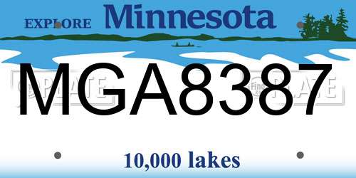 MGA8387 Minnesota License Plate