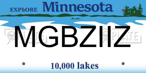 MGBZIIZ Minnesota License Plate