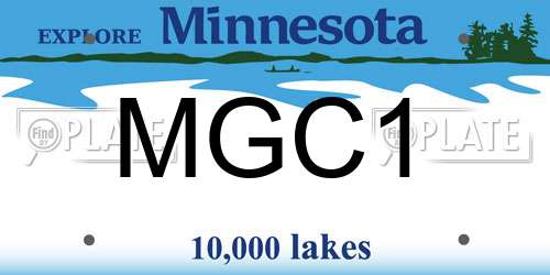 MGC1 Minnesota License Plate