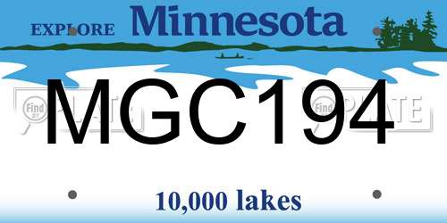 MGC194 Minnesota License Plate