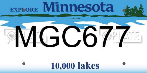MGC677 Minnesota License Plate
