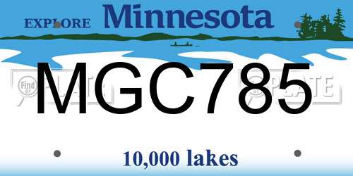 MGC785 Minnesota License Plate