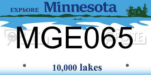 MGE065 Minnesota License Plate