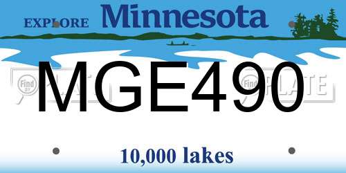 MGE490 Minnesota License Plate