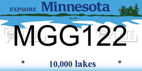 MGG122 Minnesota License Plate