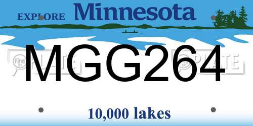 MGG264 Minnesota License Plate