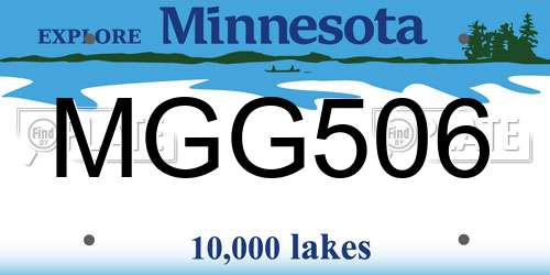 MGG506 Minnesota License Plate