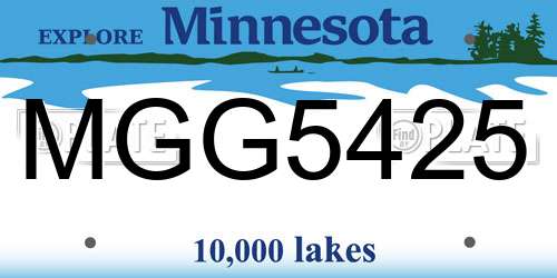 MGG5425 Minnesota License Plate