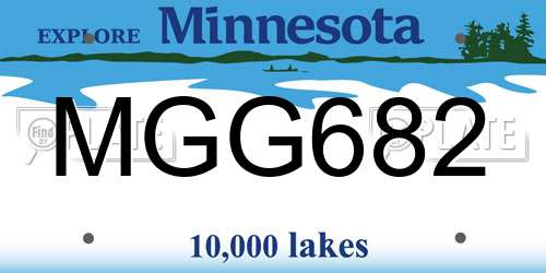 MGG682 Minnesota License Plate