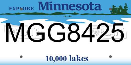 MGG8425 Minnesota License Plate