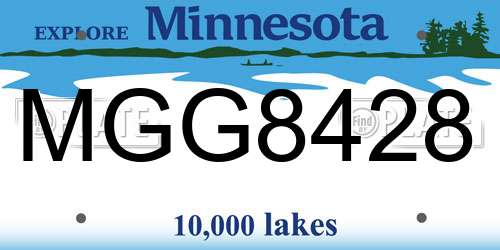MGG8428 Minnesota License Plate