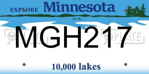 MGH217 Minnesota License Plate
