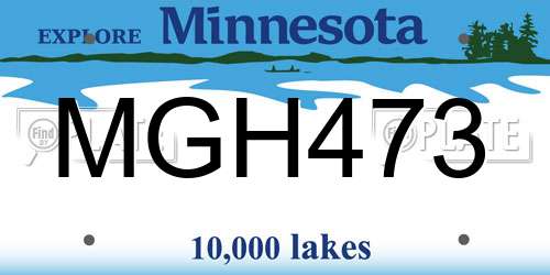 MGH473 Minnesota License Plate