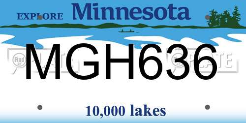 MGH636 Minnesota License Plate