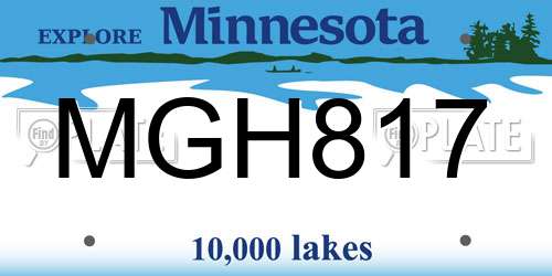 MGH817 Minnesota License Plate