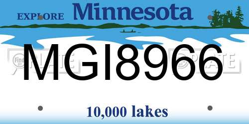 MGI8966 Minnesota License Plate