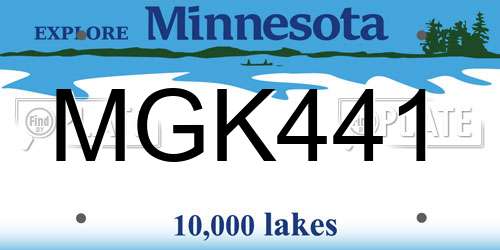 MGK441 Minnesota License Plate