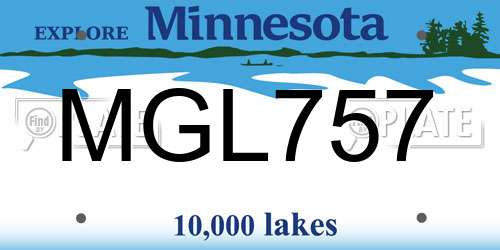 MGL757 Minnesota License Plate