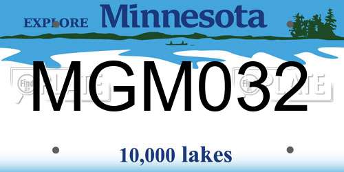 MGM032 Minnesota License Plate