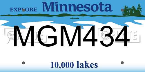 MGM434 Minnesota License Plate