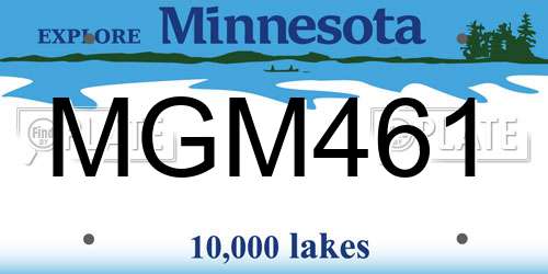 MGM461 Minnesota License Plate