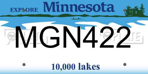 MGN422 Minnesota License Plate