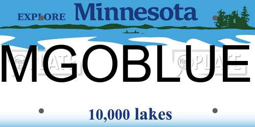 MGOBLUE Minnesota License Plate