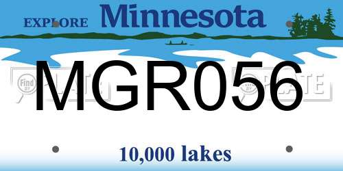 MGR056 Minnesota License Plate