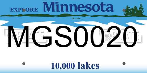 MGS0020 Minnesota License Plate