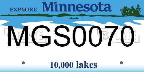 MGS0070 Minnesota License Plate