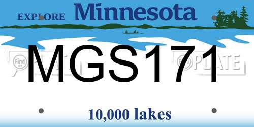 MGS171 Minnesota License Plate