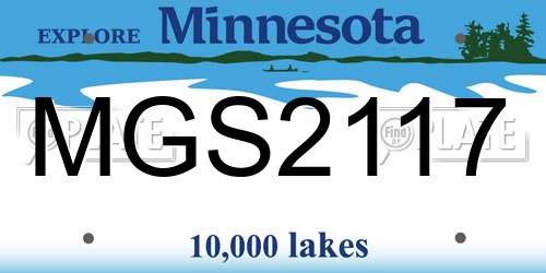 MGS2117 Minnesota License Plate